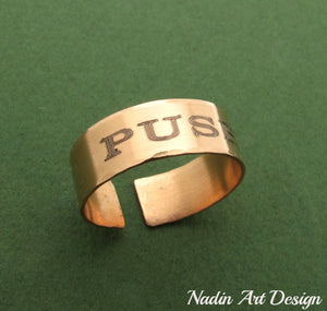 Copper name ring
