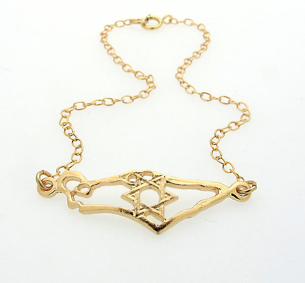 Jewish Star of David Gold Bracelet