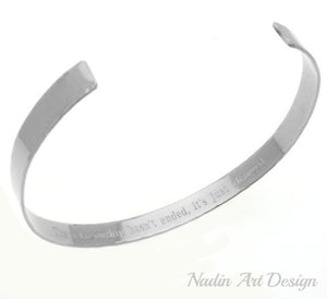 Narrow silver ID bracelet