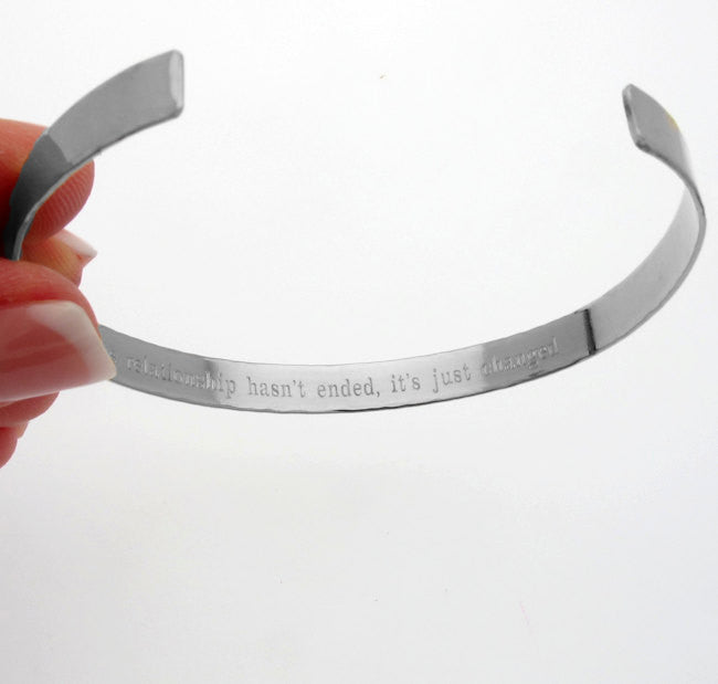 Narrow silver ID bracelet