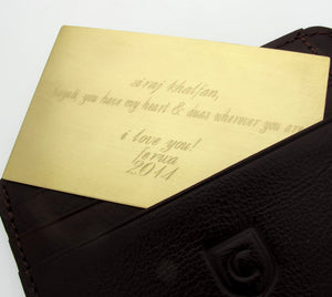 Engraved Wallet Insert Card - Gift for Him