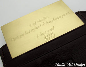 Engraved Wallet card