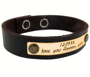 Quote Leather Bracelet - Mens Wristband