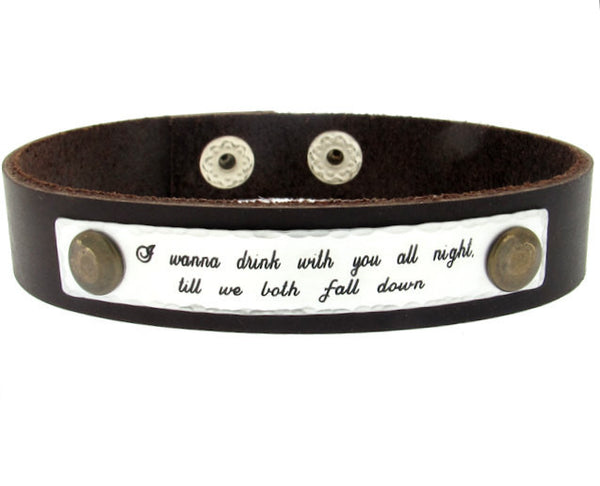 Quote Leather Bracelet - Mens Wristband