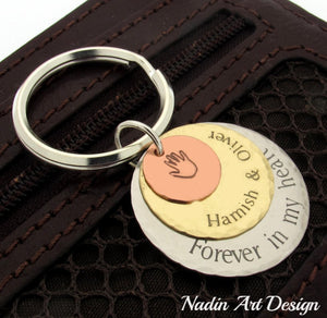 Engraved discs keychain