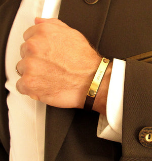 Latitude Longitude Custom Leather Bracelet for Men