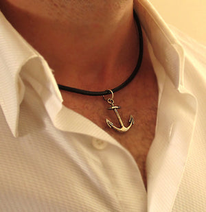 Anchor Necklace - Nautical Mens Pendant