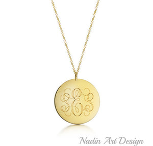 Monogram Gold Necklace - Personalized Gift