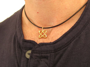 Celtic Necklace - Leather Cord Celtic Knot Pendant for Men