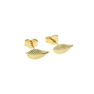 Gold Filled Leaves Stud Earrings