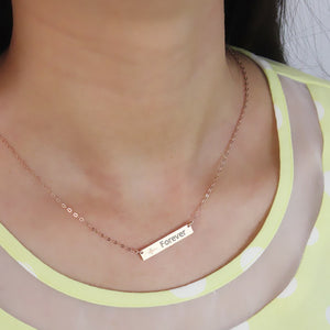 Name Bar Necklace with Cross