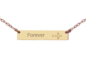 Cross name engraved necklace