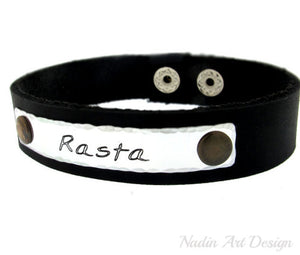 Adjustable leather cuff