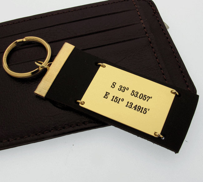 Personalized leather metal keychain