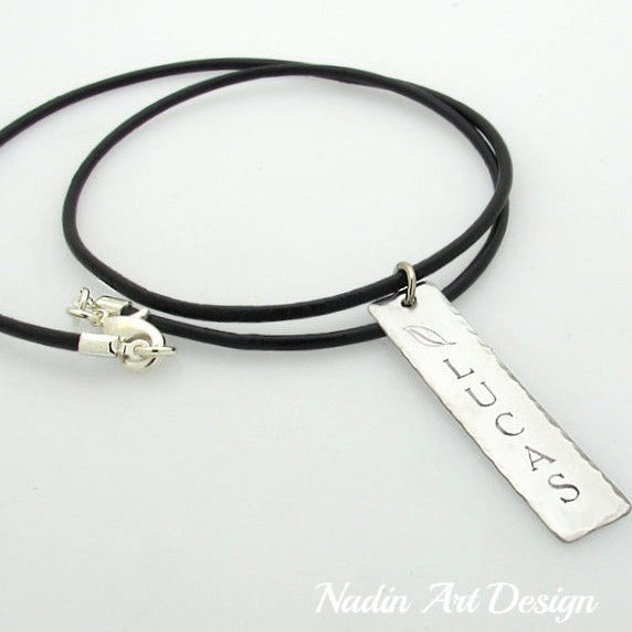 personalized leather necklace for men