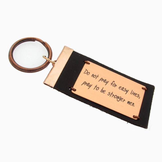 Leather Quote Key Chain - Mens Key Chain - Custom Gifts - Mens gift ...