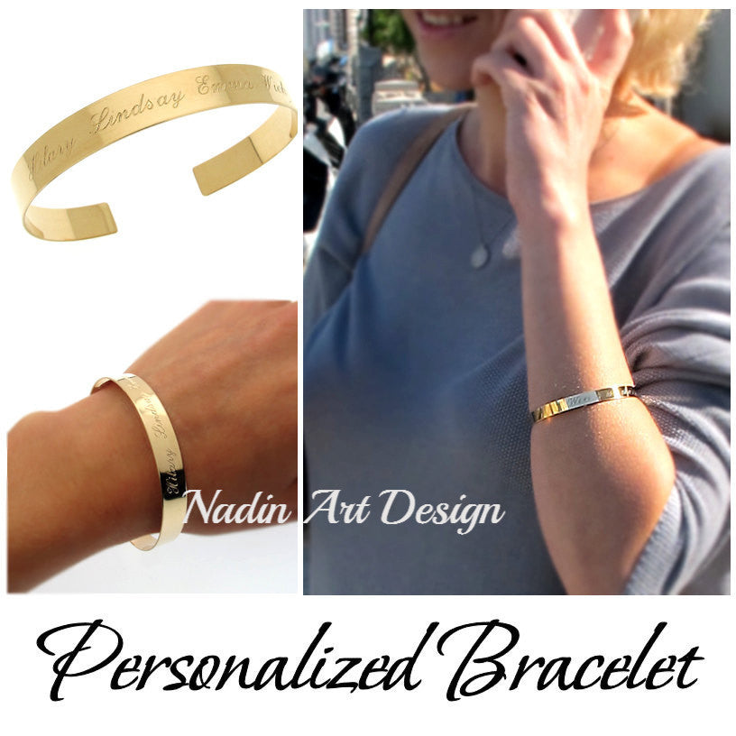 gold filled hidden engraved bracelet
