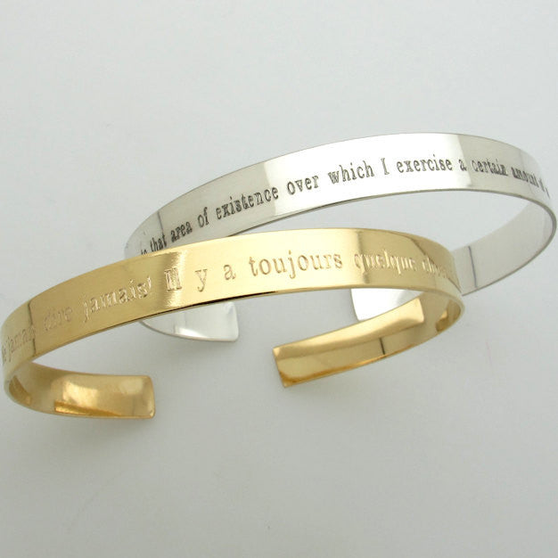 Anniversary Gift, Engraved Cuff Bracelet for Men, Personalized Gift Inside Engraving