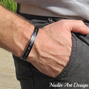 Black cuff with engraving