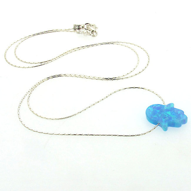 Jewels by Sunaina - OPAL Hamsa Necklace 925 Sterling Silver Jewels by Sunaina - OPAL Hamsa Necklace 925 Sterling Silver