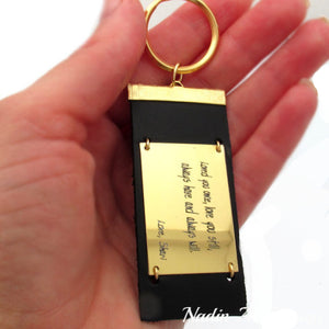 Custom phrase engraved keychain for men