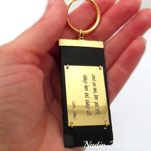 Custom phrase engraved keychain for men