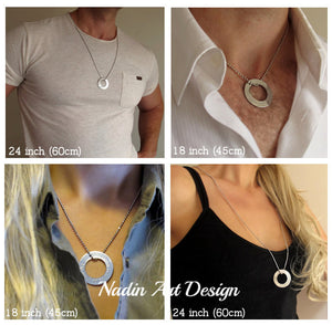 Unisex washer necklace