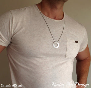 Washer pendant necklace for men