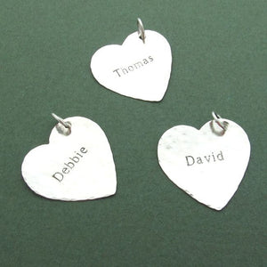 Sterling Silver Name Heart Charm Necklace
