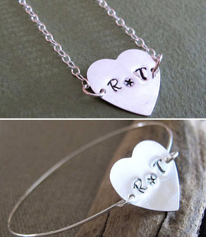 Sterling Silver Name Heart Charm Necklace
