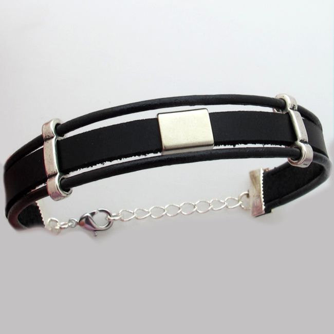 Simple Leather Bracelet For Men With Magnetic Clasp » Band And Bracelets