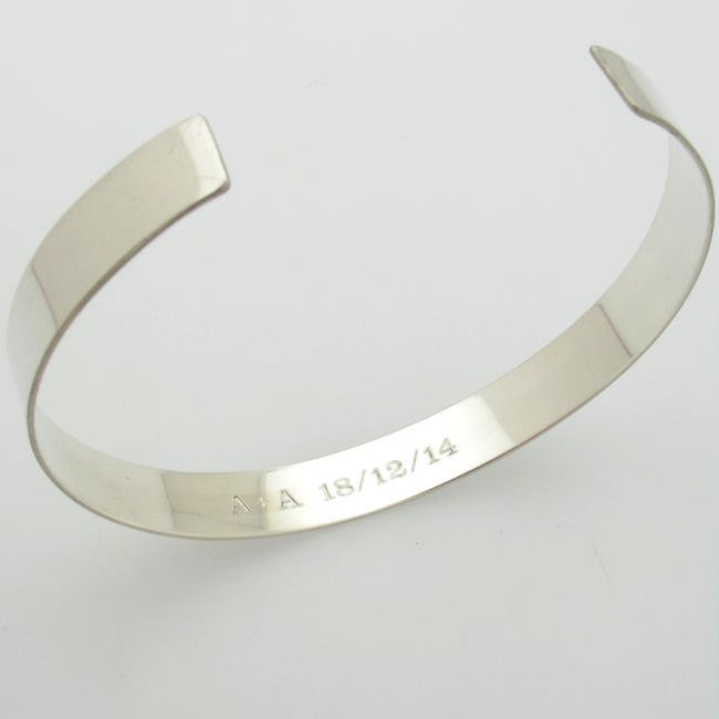 Engraved Silver Cuff Bracelet - unforgettable gift