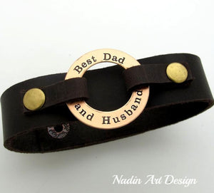 Personalized Leather Wristband for Men
