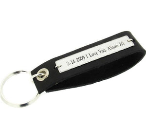 Text custom leather keychain 