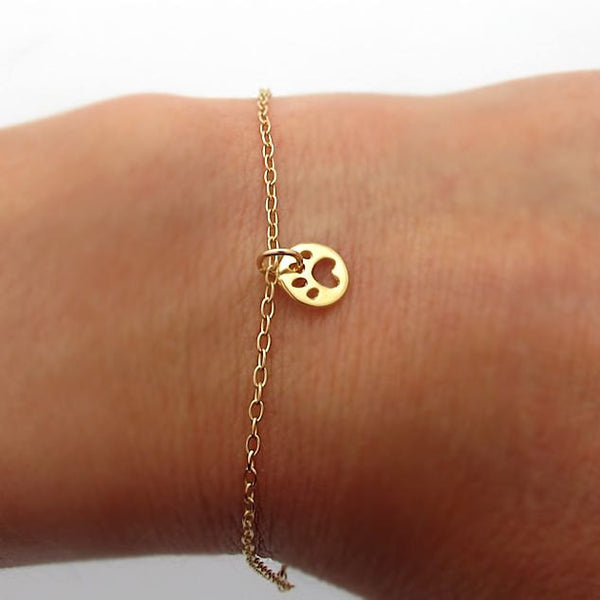 Gold Paw Charm Necklace - Minimalist pendant