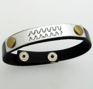 Handwriting Leather Bracelet for Men