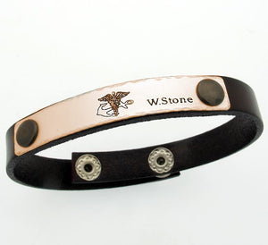 Handwriting Leather Bracelet for Men