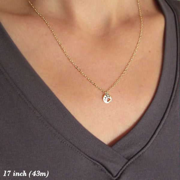 Gold Paw Charm Necklace - Minimalist pendant