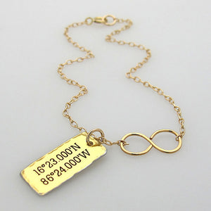 Gold  Initial Charm Infinity Bracelet