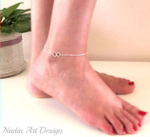 Silver chain infinity anklet