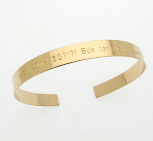 Message Engraved Open Bangle Bracelet