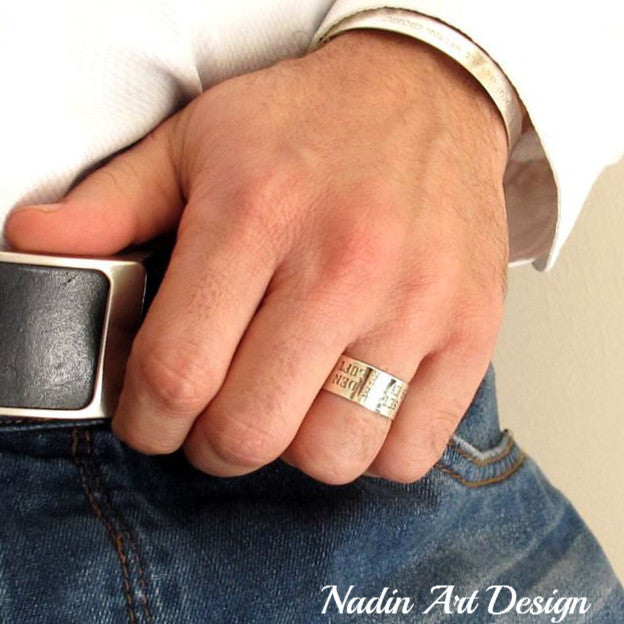Yellow Chimes Rings for Men and Boys | Silver Ring for Men | Square –  YellowChimes