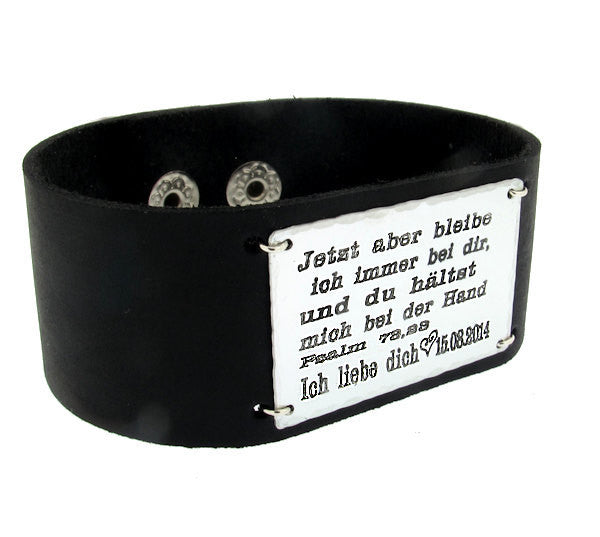 Leather cuff bracelet sales with metal quote
