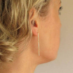 Long Bar Earrings - Gold Filled drop bar earrings