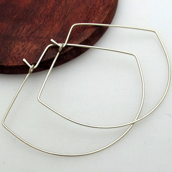 Half Moon Sterling Silver Hoop Earrings
