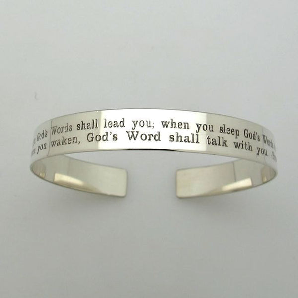 Inspirational Cuff bracelet in Sterling Silver