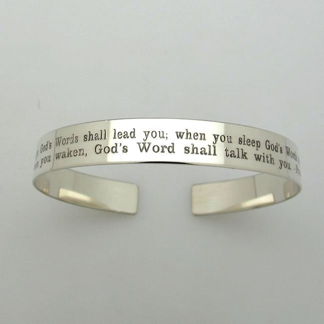 Custom Engraved Sterling Silver Cuff Bracelet