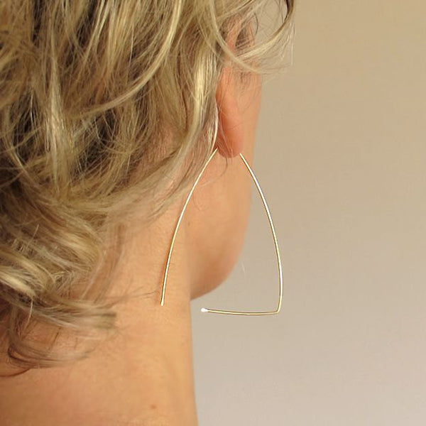 Triangle Large Geometric Earrings