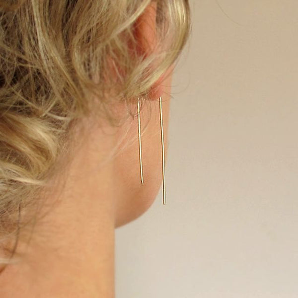 Gold Thin Threader Earrings
