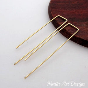 Gold long threader earrings